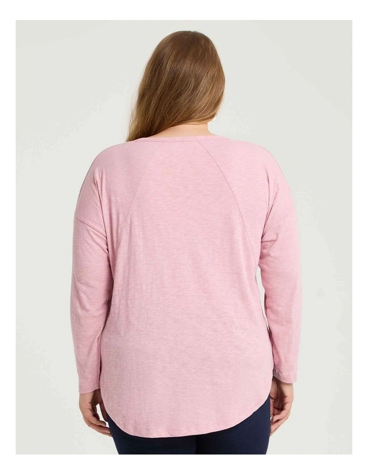 Cotton Hi-lo Seam Detail Top Pastel Pink image 2