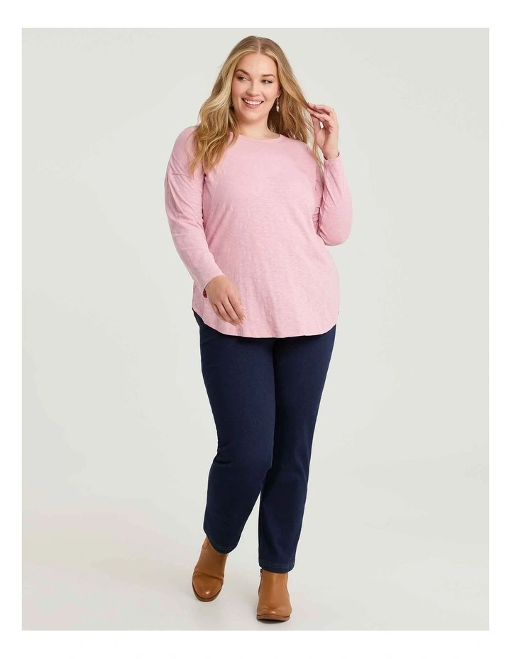 Cotton Hi-lo Seam Detail Top Pastel Pink image 3
