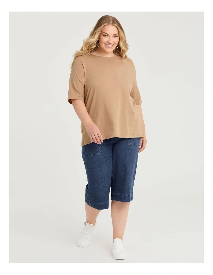 Organic Cotton Stud Shoulder Top Walnut image 4