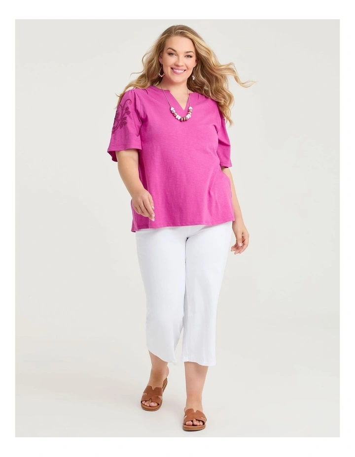 Cotton Cutout Embroidery Top Wild Orchid image 4