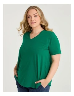 Australian Cotton V-neck T-shirt Greenlake