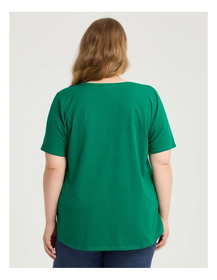Australian Cotton V-neck T-shirt Greenlake image 2