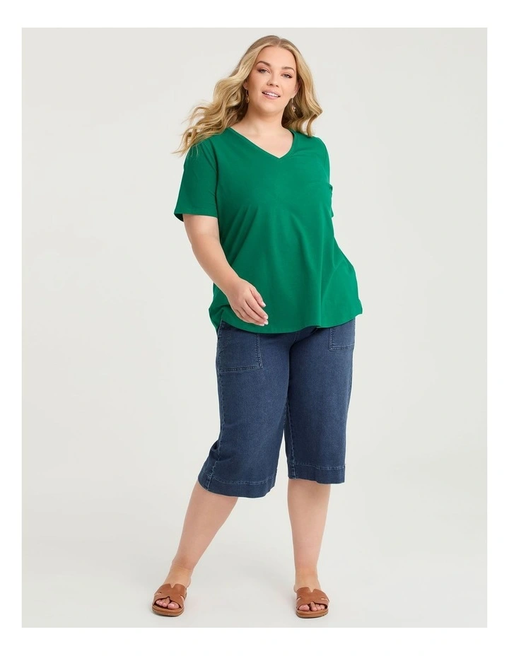 Australian Cotton V-neck T-shirt Greenlake image 3