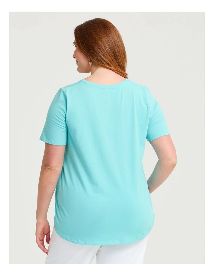 Australian Cotton V-neck T-shirt Seaspray image 2