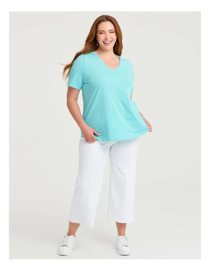 Australian Cotton V-neck T-shirt Seaspray image 3