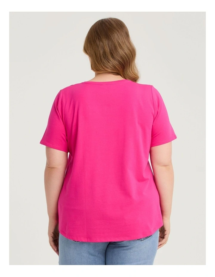 Australian Cotton V-neck T-shirt Hot Pink image 2