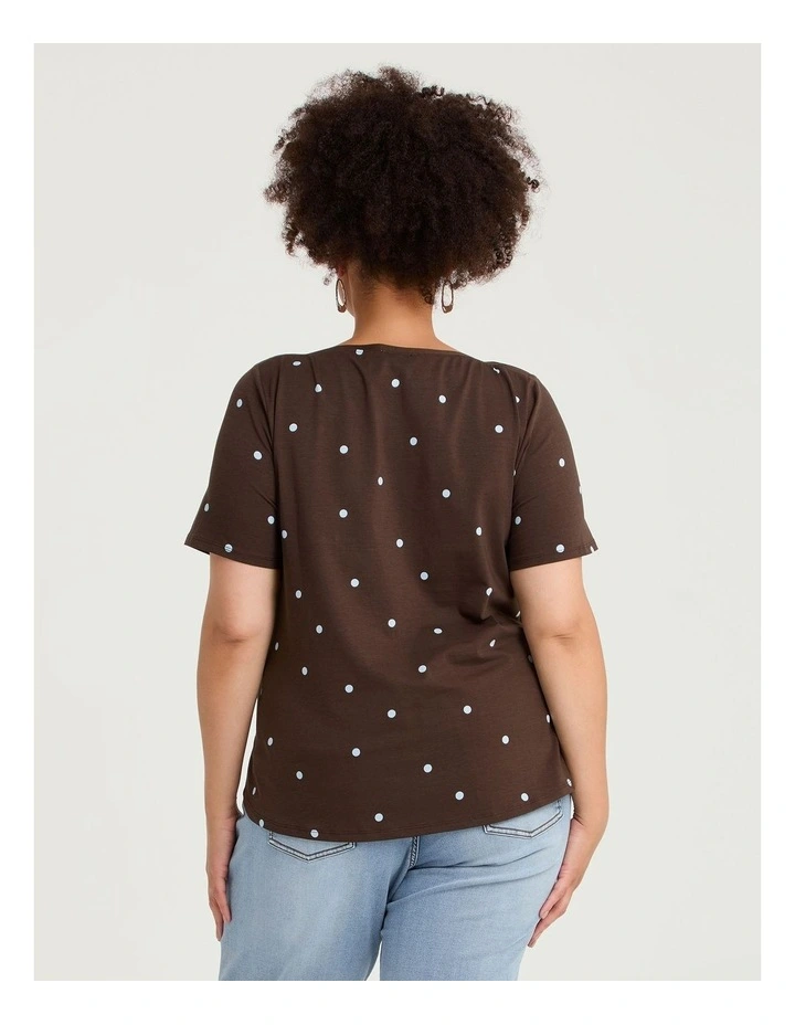 Cotton Boat Neck Top Dark Cocoa/cloud image 2