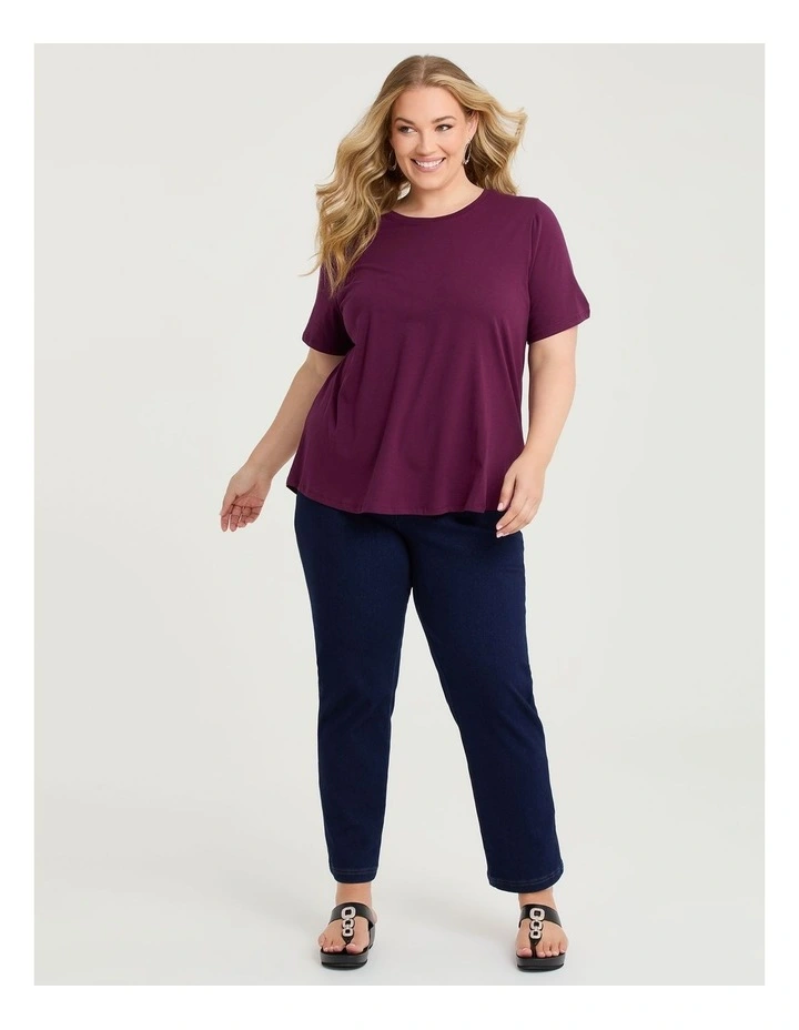 Organic Cotton Crew Neck T-shirt Wine image 3