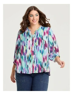 Ettavee Brushstroke Natural Top Print