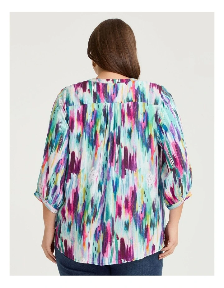 Ettavee Brushstroke Natural Top Print image 2