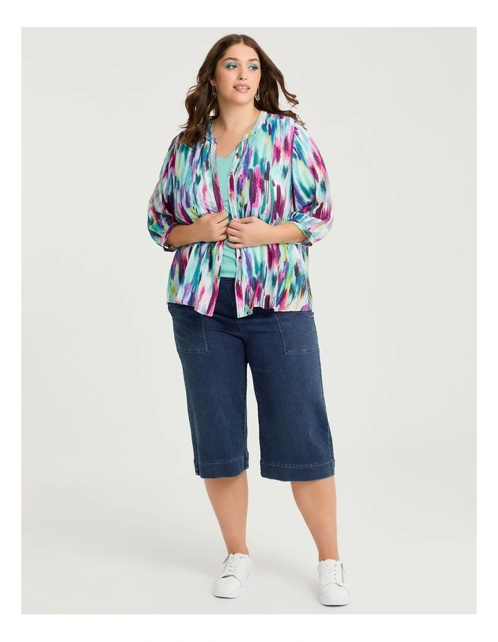 Ettavee Brushstroke Natural Top Print image 3