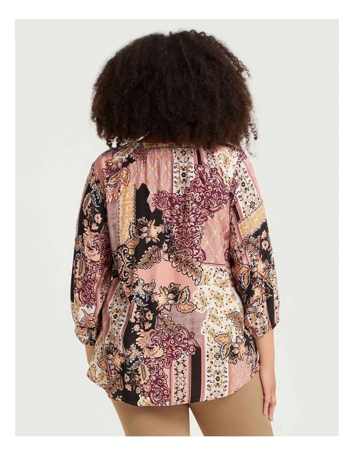 Boho Paisley Foil Natural Tunic Print image 2
