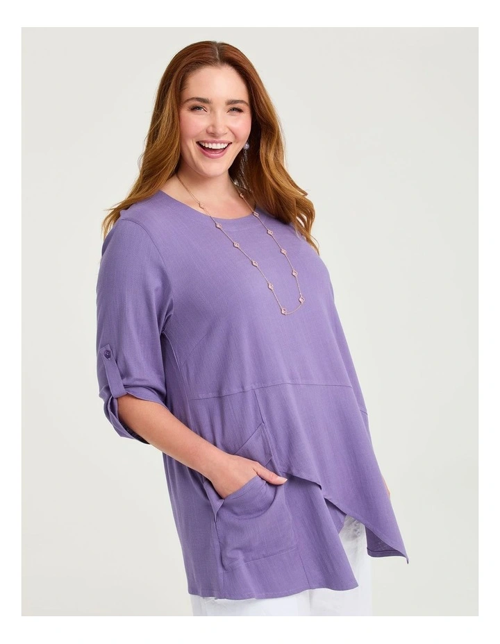 Asymmetric Natural Tunic Cornflower image 1