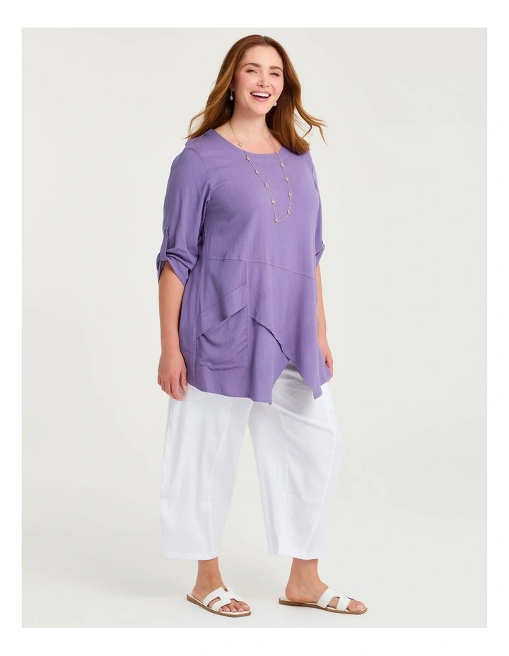 Asymmetric Natural Tunic Cornflower image 3