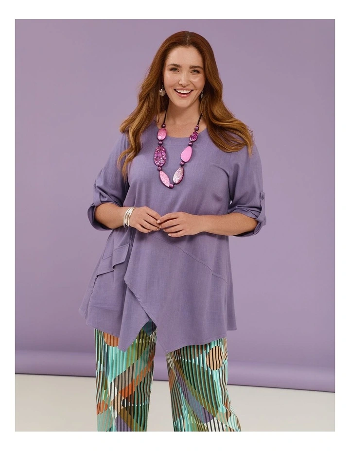 Asymmetric Natural Tunic Cornflower image 5