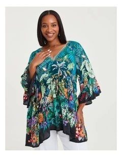 Natural Cascade Tunic Print