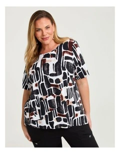 Natural Ella Abstract Tunic Print