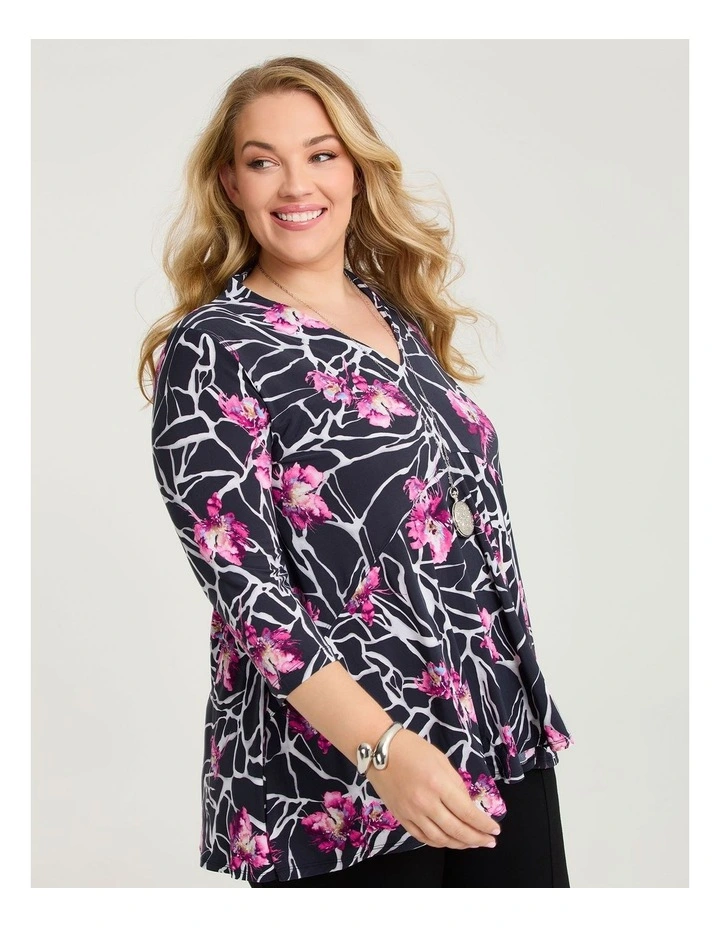 Bardot Luna Tunic Black Pink Floral image 3