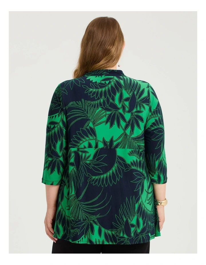 Bardot Luna Tunic in Green/black Print image 2