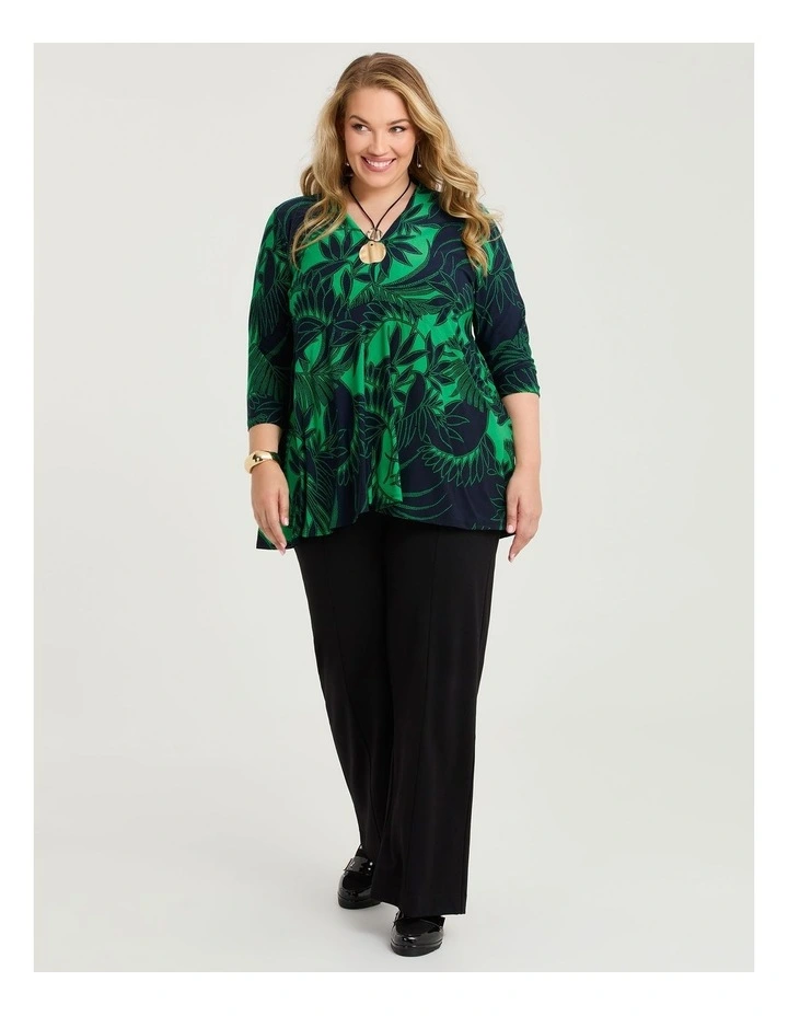 Bardot Luna Tunic in Green/black Print image 4