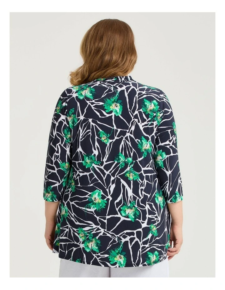 Bardot Luna Tunic in Navy Green Floral image 2