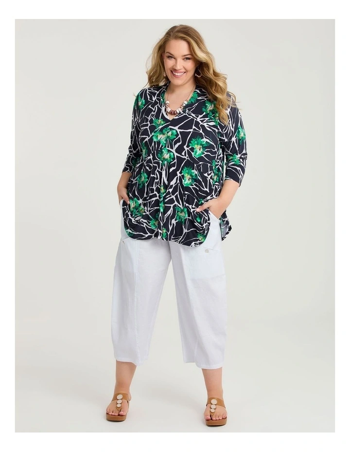 Bardot Luna Tunic in Navy Green Floral image 4