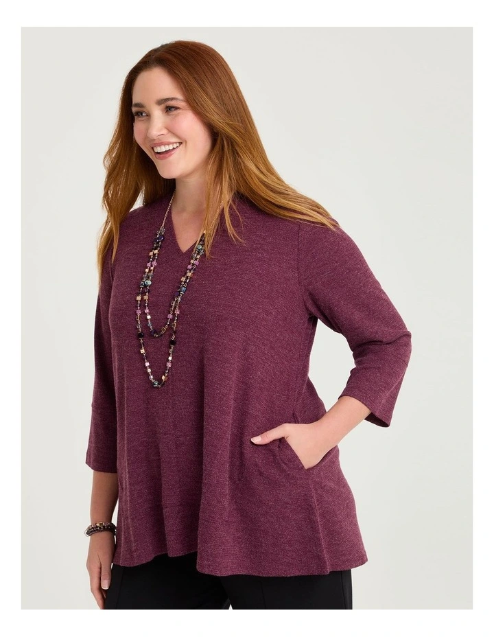 Lola Melange Knit Tunic Berry image 1