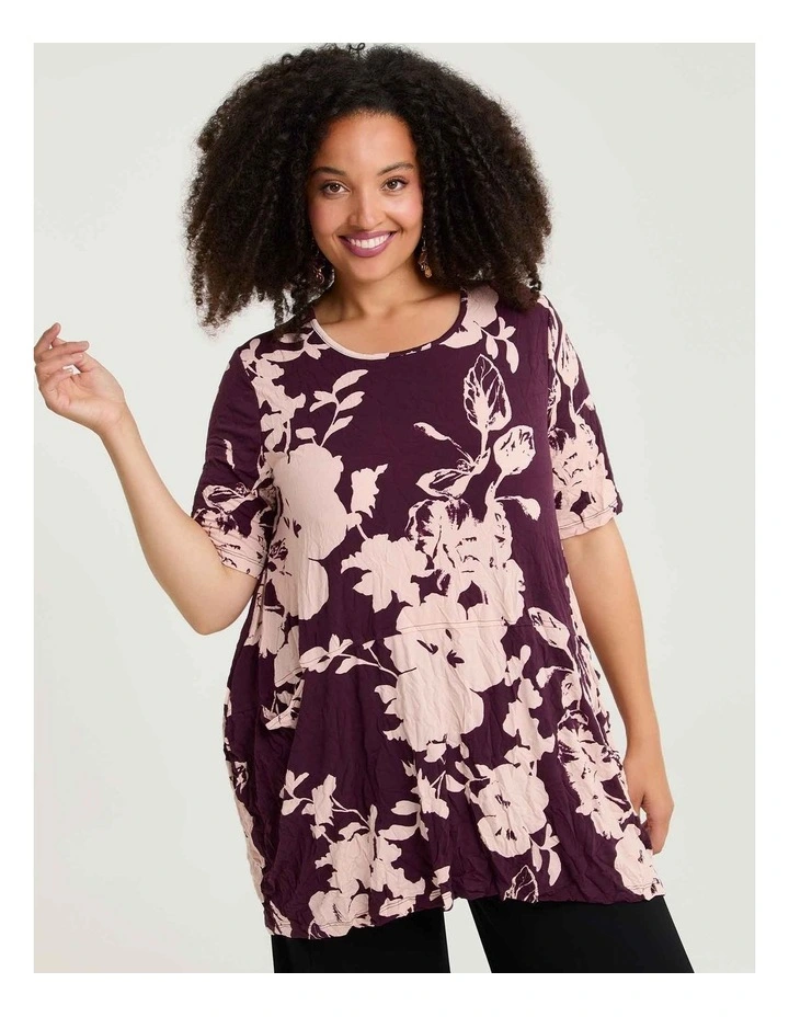 Tulip Crush Luna Tunic Berry Print image 1
