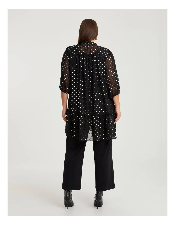 Elena Gold Foil Event Tunic Black/gold image 2