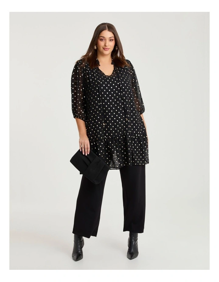 Elena Gold Foil Event Tunic Black/gold image 4