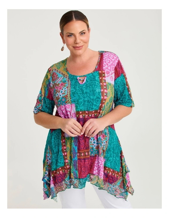 Lace Hem Crush Tunic Print image 1