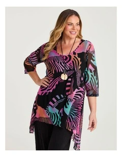 Swirl Mesh Hi-lo Tunic Print