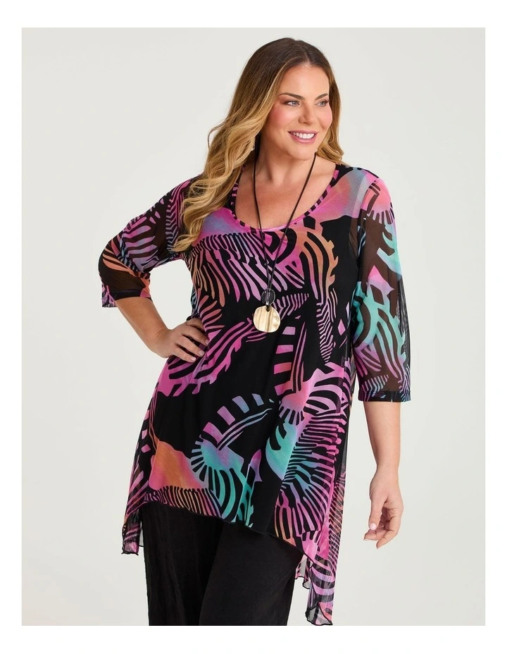 Swirl Mesh Hi-lo Tunic Print image 1