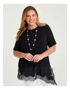 Natural Karla Lace Luxe Tunic Black
