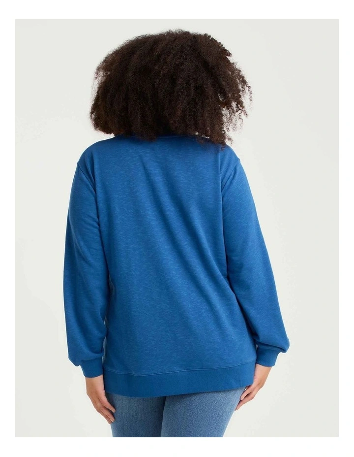 Boyfriend Tunic Sweat Mid Blue image 2