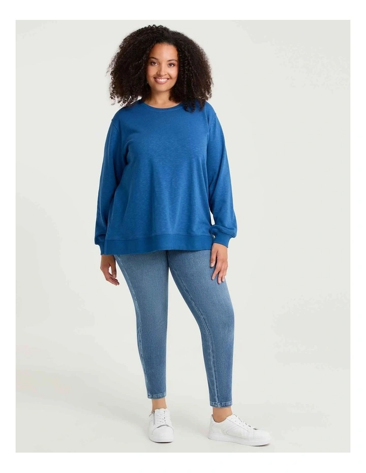 Boyfriend Tunic Sweat Mid Blue image 3