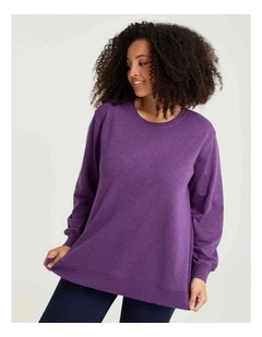 Boyfriend Tunic Sweat Mulberry Purple