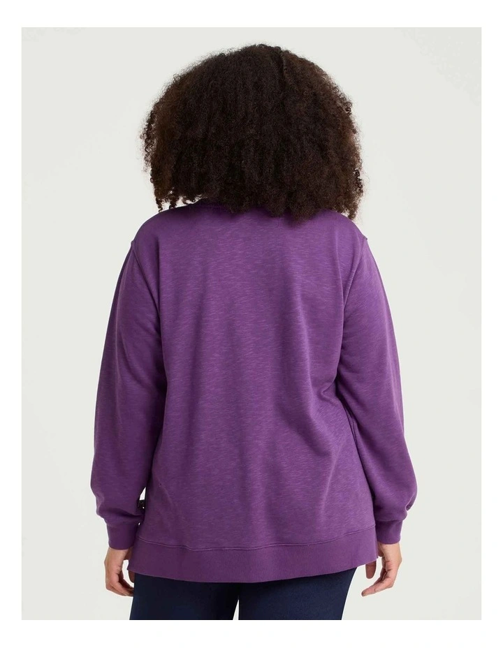 Boyfriend Tunic Sweat Mulberry Purple image 2