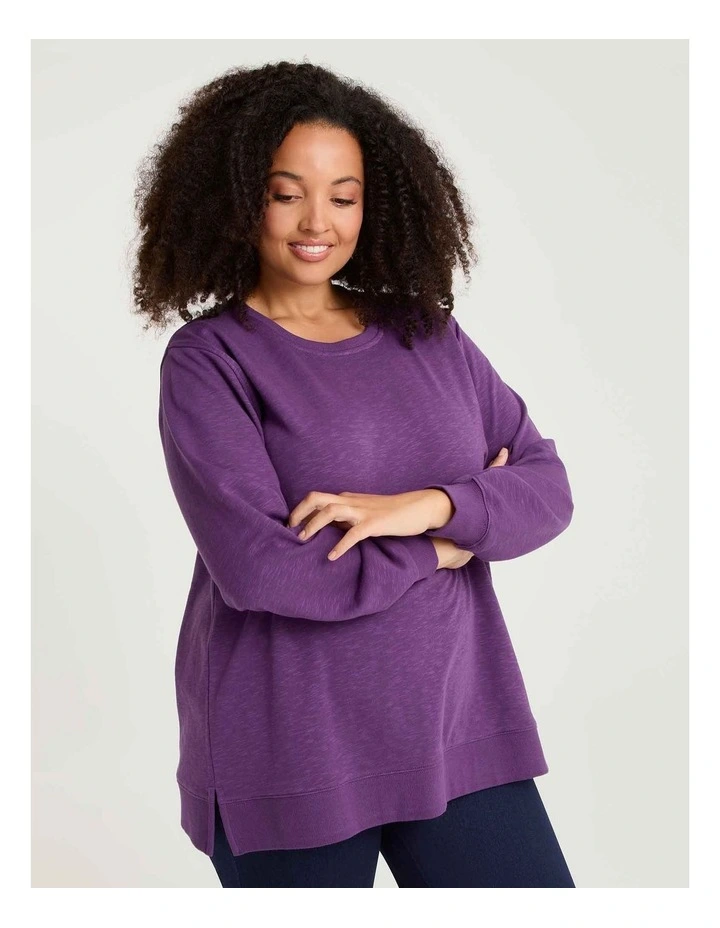 Boyfriend Tunic Sweat Mulberry Purple image 3