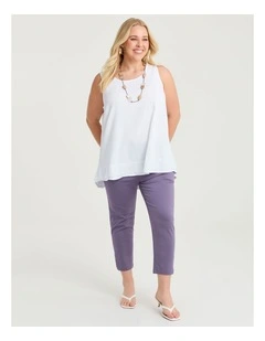 Petite Medina Slim Leg Natural Pant Cornflower