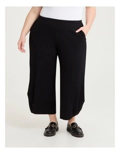 Petite Drape Lantern Natural Pant in Black