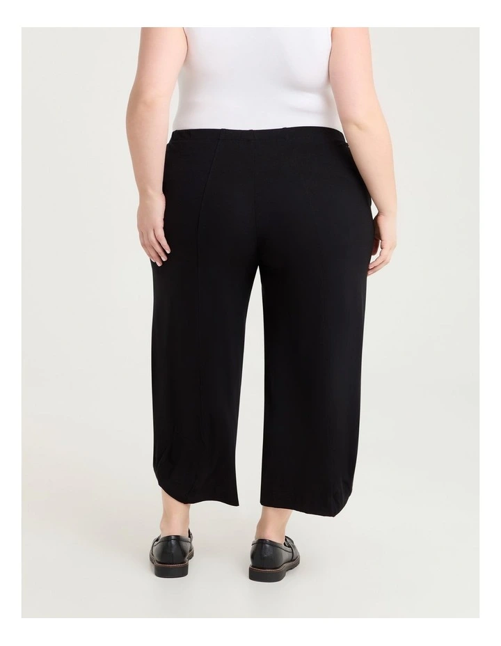 Petite Drape Lantern Natural Pant in Black image 2