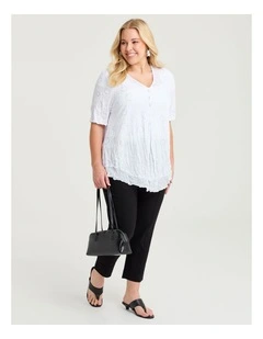 Petite Natural Eloise Texture Pant Black