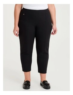 Petite Natural Eloise Texture Pant Black