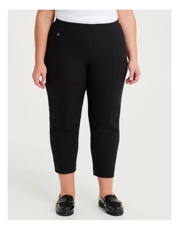 Petite Natural Eloise Texture Pant Black image 1