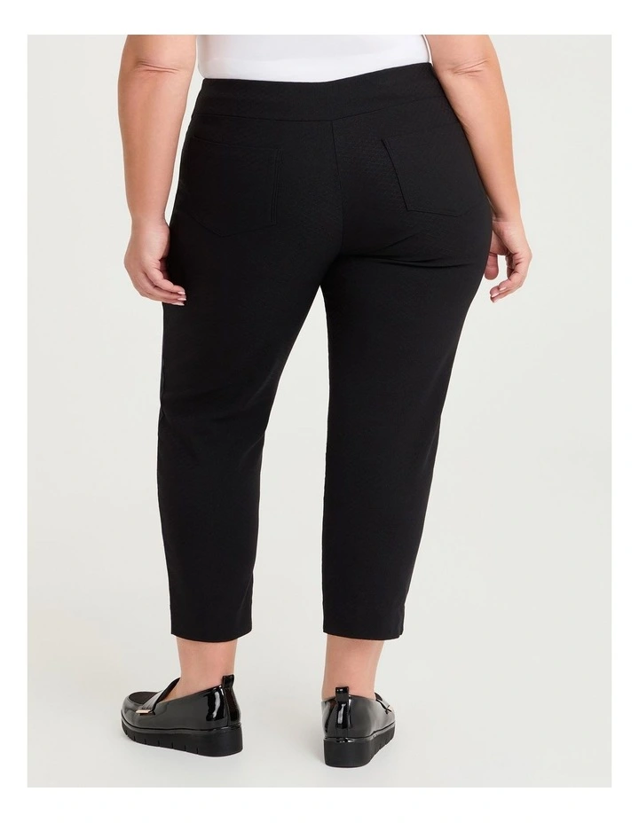 Petite Natural Eloise Texture Pant Black image 2