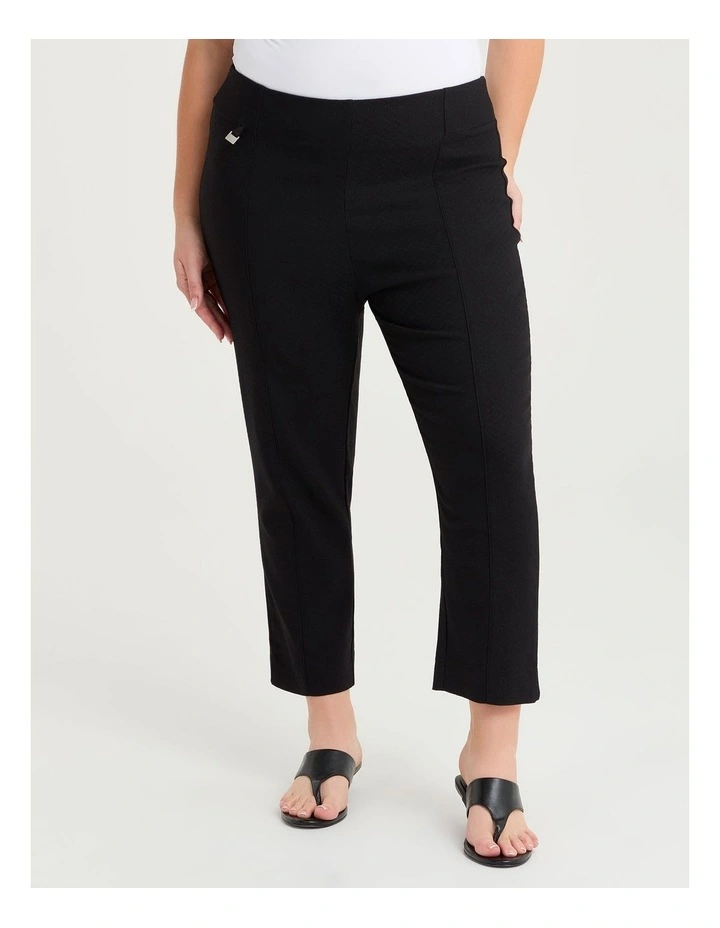 Petite Natural Eloise Texture Pant Black image 3