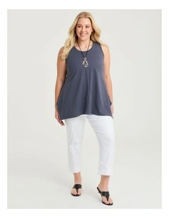Petite Natural Eloise Texture Pant White