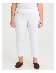 Petite Natural Eloise Texture Pant White