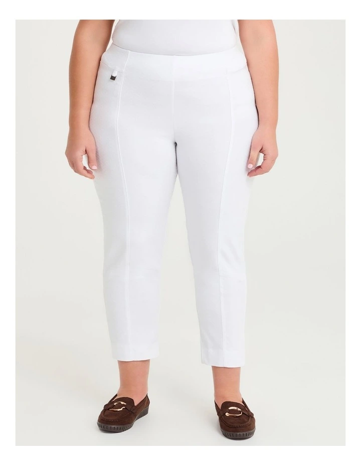Petite Natural Eloise Texture Pant White image 1